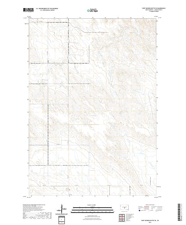 USGS US Topo 7.5-minute map for Fort George Butte SE SD 2021