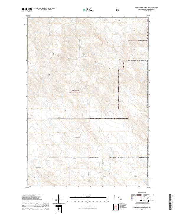 USGS US Topo 7.5-minute map for Fort George Butte SW SD 2021