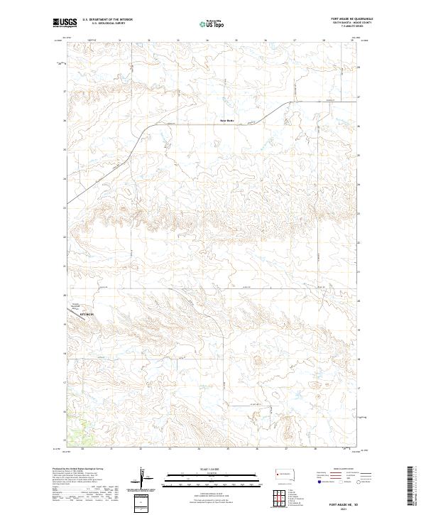 USGS US Topo 7.5-minute map for Fort Meade NE SD 2021