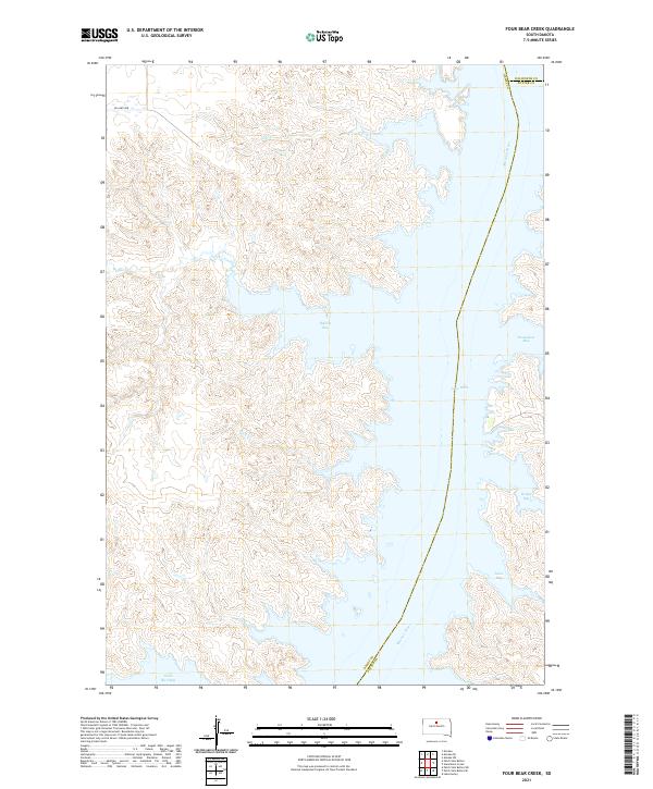 USGS US Topo 7.5-minute map for Four Bear Creek SD 2021
