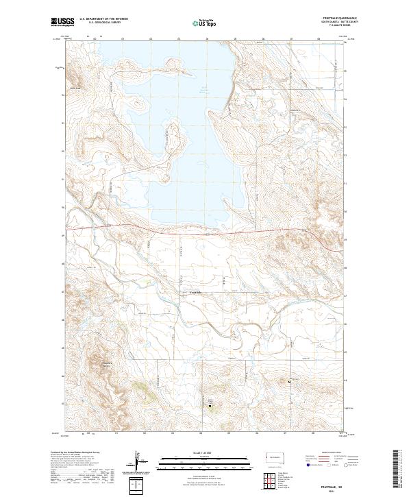 USGS US Topo 7.5-minute map for Fruitdale SD 2021