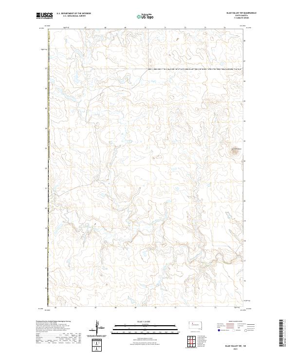USGS US Topo 7.5-minute map for Glad Valley SW SD 2021