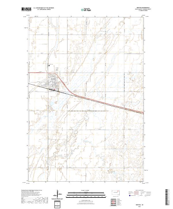 USGS US Topo 7.5-minute map for Groton SD 2021