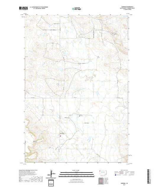 USGS US Topo 7.5-minute map for Harding SD 2021 – American Map Store