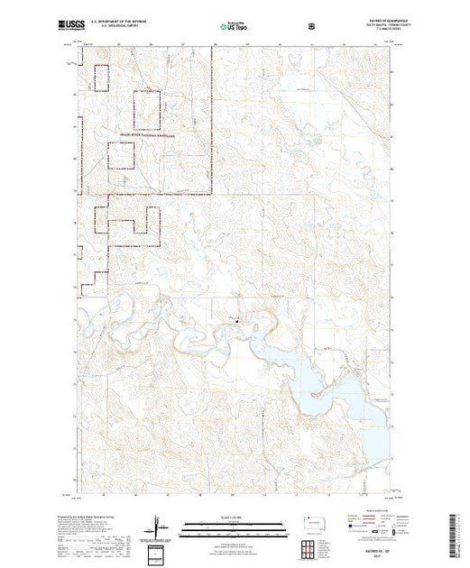 Haynes Map USGS US Topo 7.5-minute map for Haynes SE SD 2021 – American Map Store