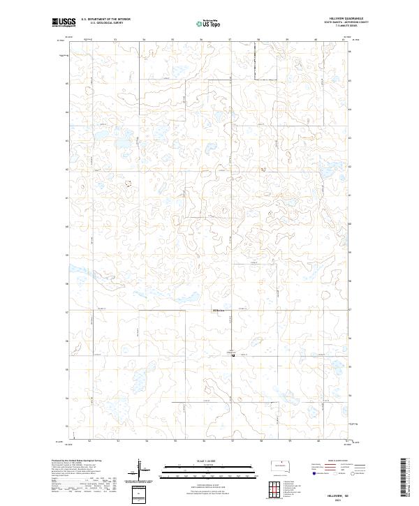 USGS US Topo 7.5-minute map for Hillsview SD 2021