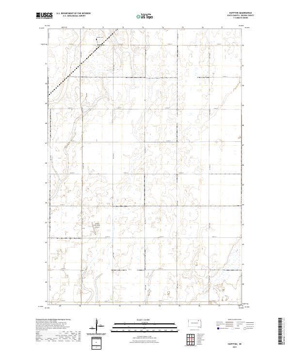 USGS US Topo 7.5-minute map for Huffton SD 2021