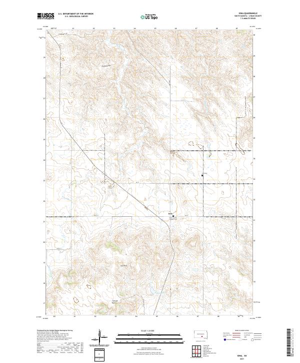 USGS US Topo 7.5-minute map for Iona SD 2021