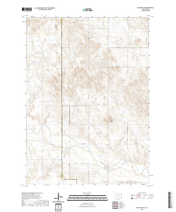 USGS US Topo 7.5-minute map for Keyapaha NW SD 2021