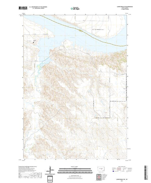 USGS US Topo 7.5-minute map for Lower Brule SW SD 2021 – American Map Store