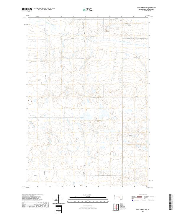 USGS US Topo 7.5-minute map for Macs Corner NW SD 2021
