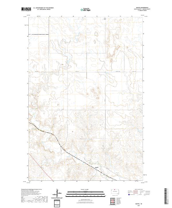USGS US Topo 7.5-minute map for Mahto SD 2021