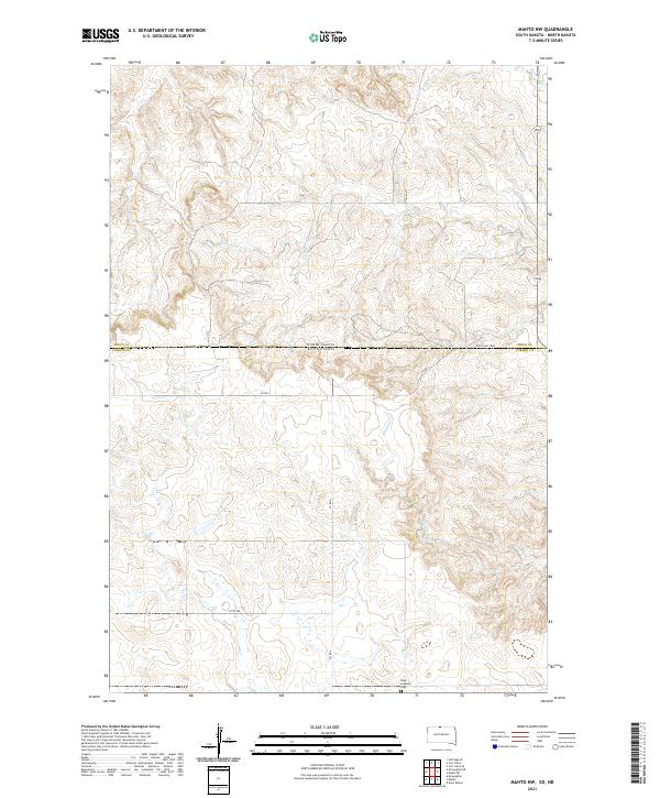 USGS US Topo 7.5-minute map for Mahto NW SDND 2021