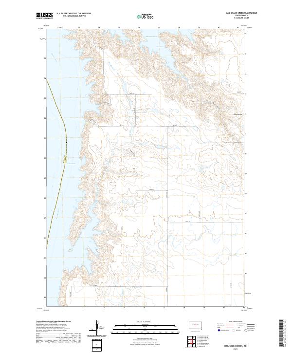 USGS US Topo 7.5-minute map for Mail Shack Creek SD 2021