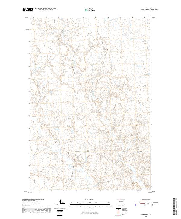 USGS US Topo 7.5-minute map for McIntosh SE SD 2021