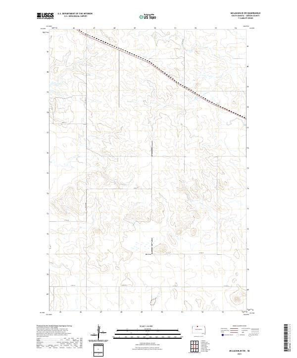 USGS US Topo 7.5-minute map for McLaughlin SW SD 2021