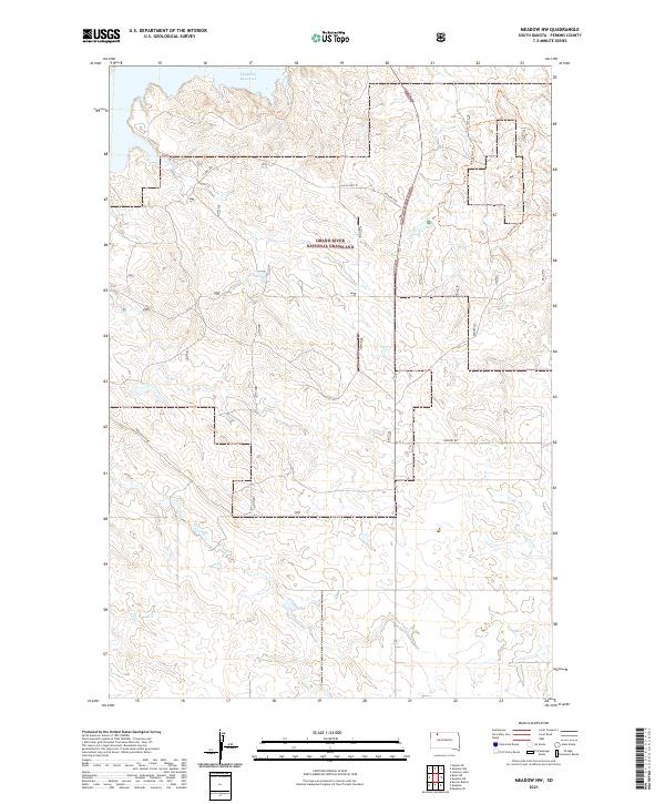 USGS US Topo 7.5-minute map for Meadow NW SD 2021