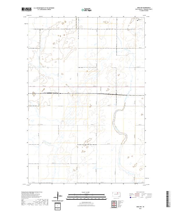 USGS US Topo 7.5-minute map for Mina NW SD 2021