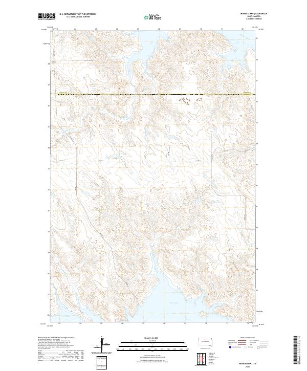 USGS US Topo 7.5-minute map for Moreau NW SD 2021