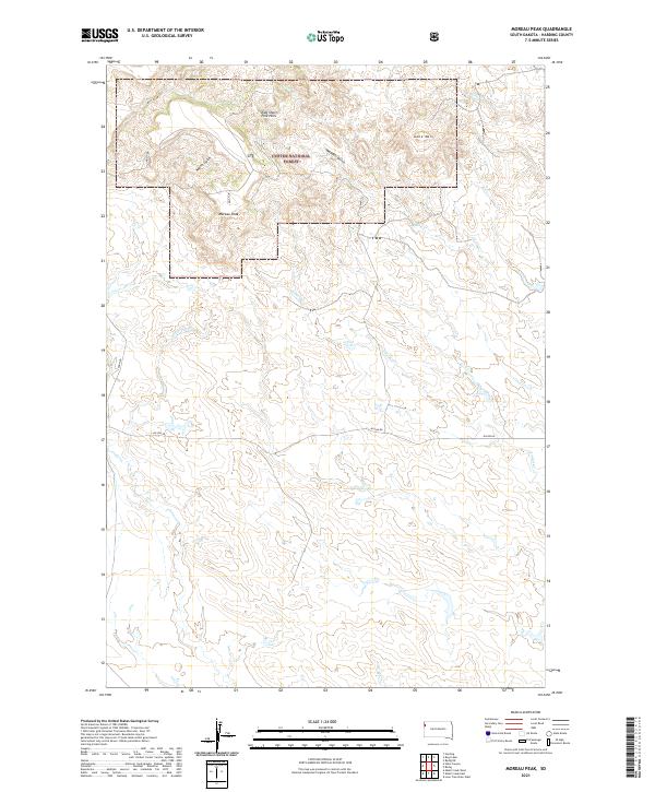 USGS US Topo 7.5-minute map for Moreau Peak SD 2021