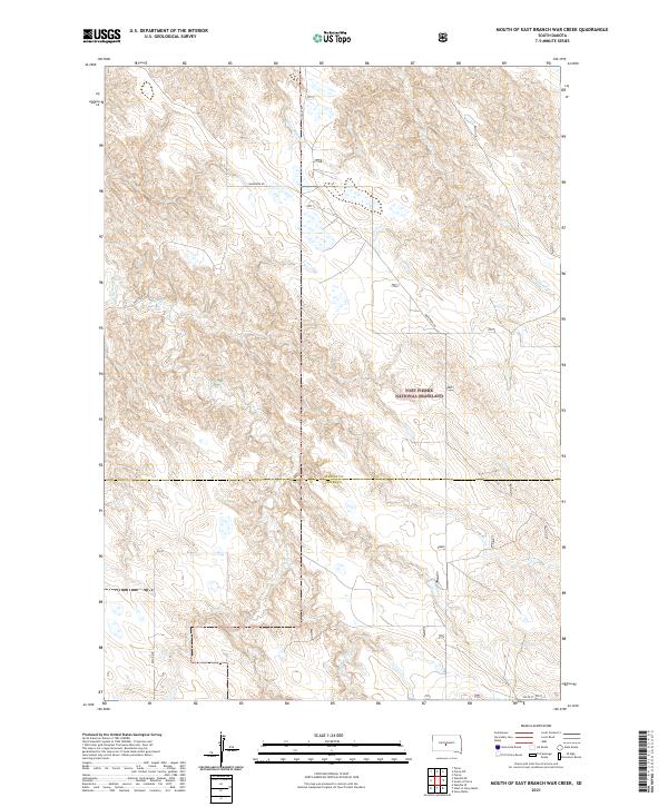 USGS US Topo 7.5-minute map for Mouth of East Branch War Creek SD 2021