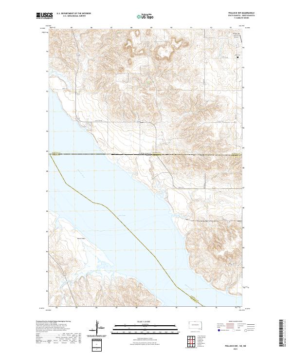 USGS US Topo 7.5-minute map for Pollock NW SDND 2021