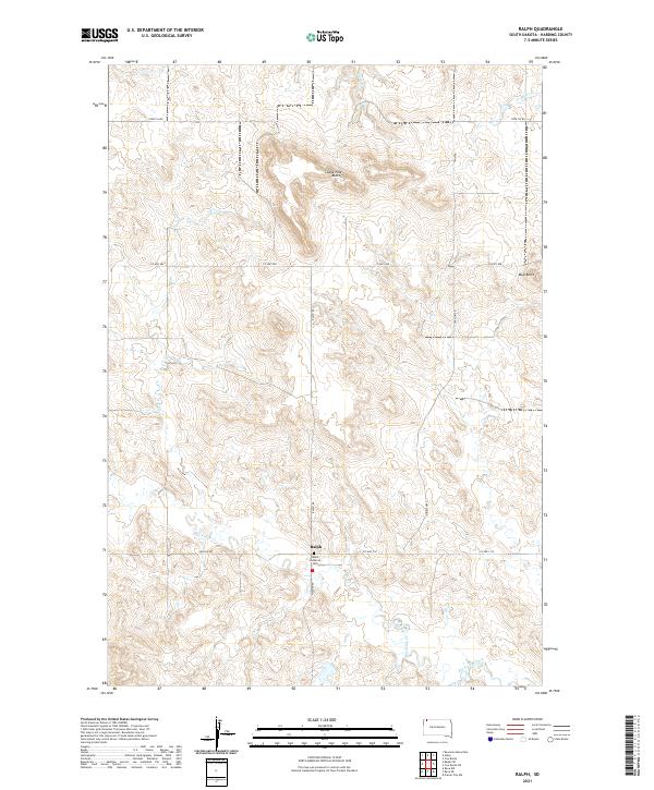 USGS US Topo 7.5-minute map for Ralph SD 2021