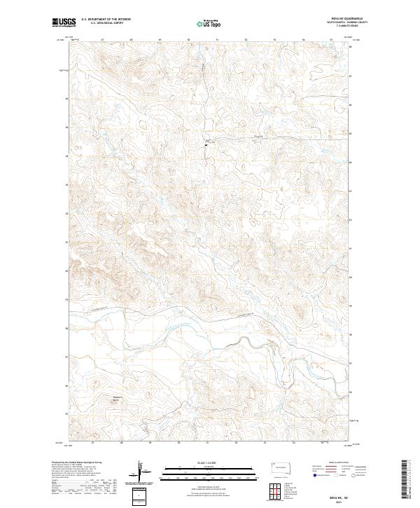 USGS US Topo 7.5-minute map for Reva NE SD 2021 – American Map Store