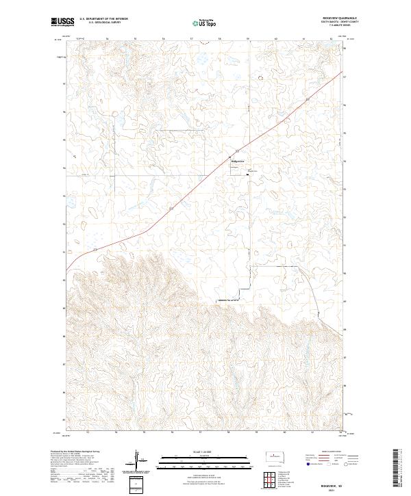 USGS US Topo 7.5-minute map for Ridgeview SD 2021