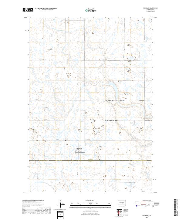 USGS US Topo 7.5-minute map for Rockham SD 2021