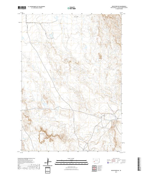 USGS US Topo 7.5-minute map for Rockyford NW SD 2021