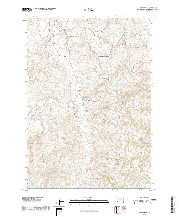USGS US Topo 7.5-minute map for Rockyford SE SD 2021