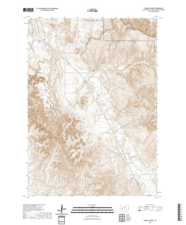 USGS US Topo 7.5-minute map for Sharps Corner SD 2021