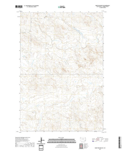 USGS US Topo 7.5-minute map for Sheep Pen Draw SW SD 2021 – American ...