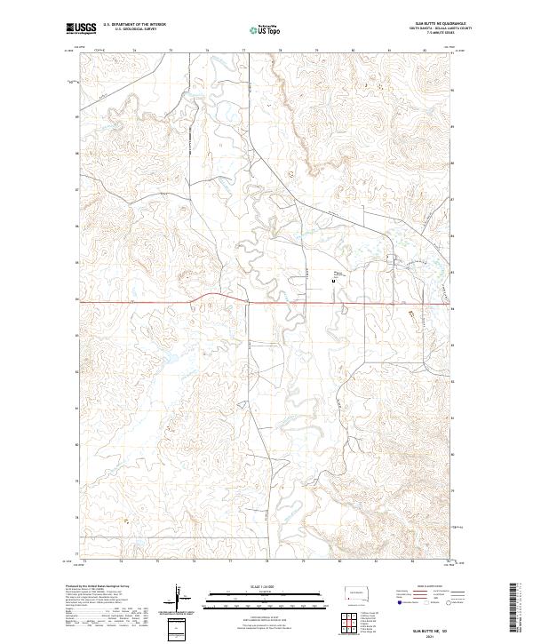USGS US Topo 7.5-minute map for Slim Butte NE SD 2021