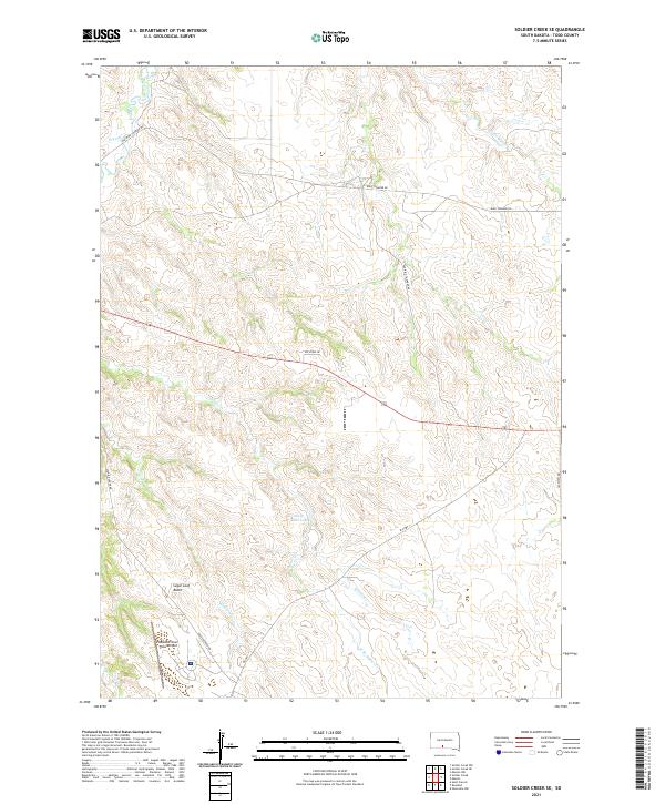 US Topo 7.5-minute map for Soldier Creek SE SD