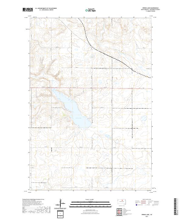 USGS US Topo 7.5-minute map for Spring Lake SD 2021