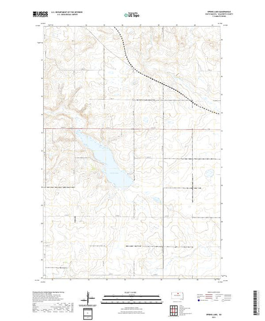 USGS US Topo 7.5-minute map for Spring Lake SD 2021 – American Map Store