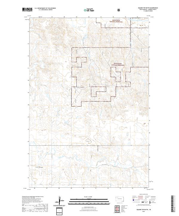 USGS US Topo 7.5-minute map for Square Top Butte SD 2021