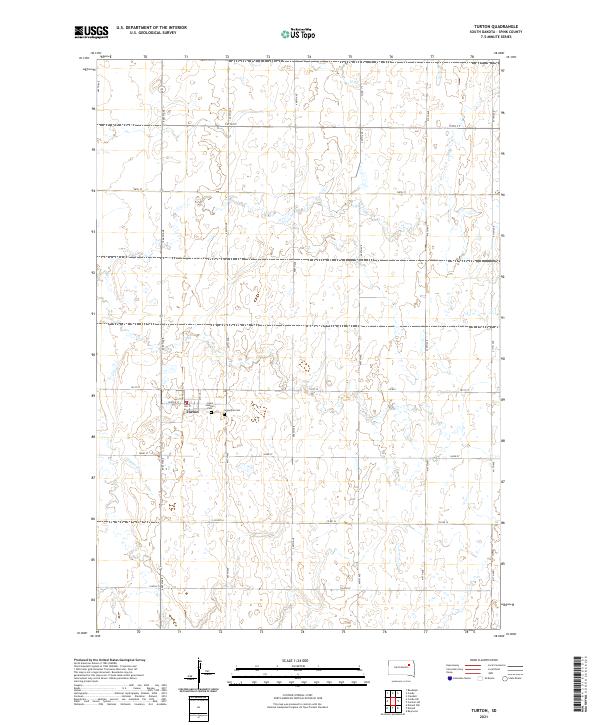 Turton Map USGS US Topo 7.5-minute map for Turton SD 2021 – American Map Store