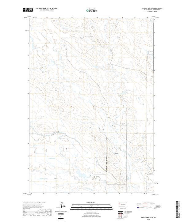 USGS US Topo 7.5-minute map for Two Top Butte SE SD 2021