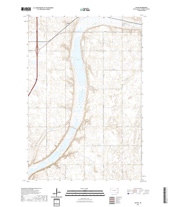 USGS US Topo 7.5-minute map for Victor SD 2021