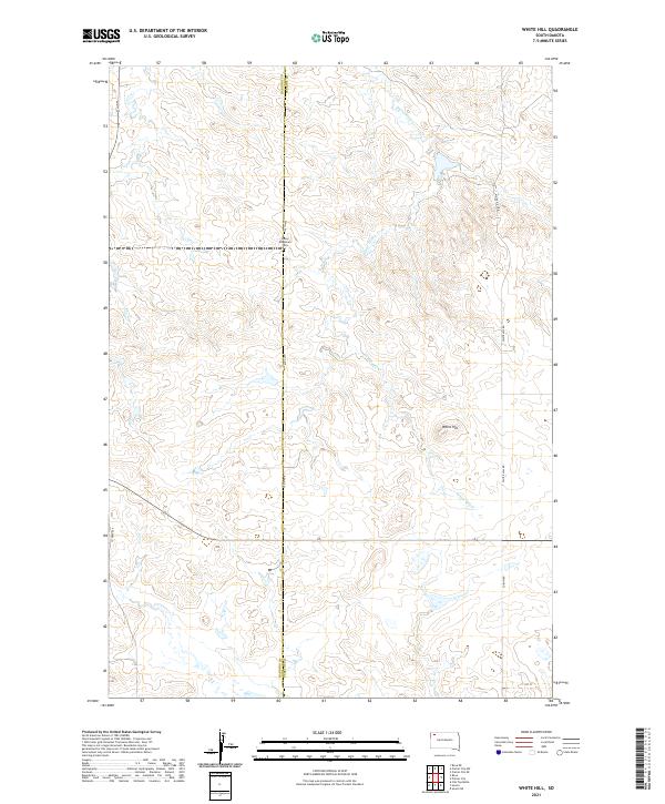 USGS US Topo 7.5-minute map for White Hill SD 2021
