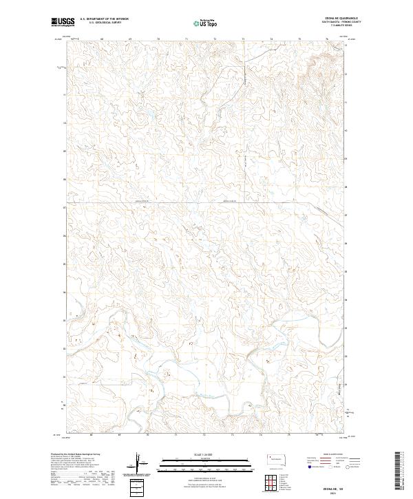 USGS US Topo 7.5-minute map for Zeona NE SD 2021