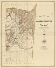 Topographical Map of Santa Fe County, New Mexico