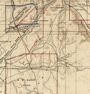 Topographical Map of Santa Fe County, New Mexico