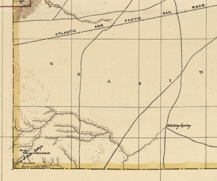 Topographical Map of Santa Fe County, New Mexico