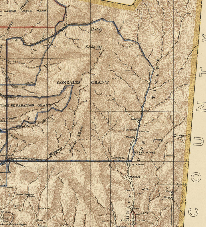 Topographical Map of Santa Fe County, New Mexico