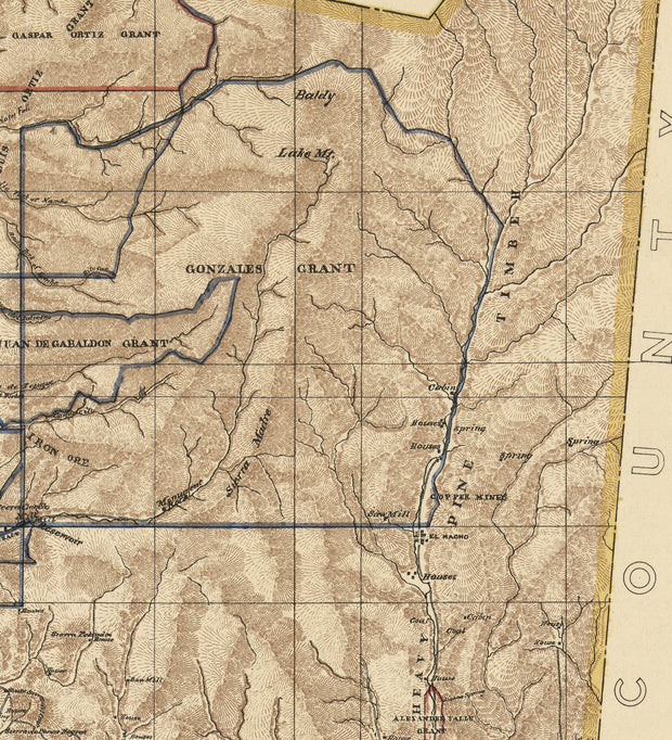 Topographical Map of Santa Fe County, New Mexico
