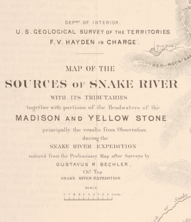 Map of the Sources of the Snake River, 1870